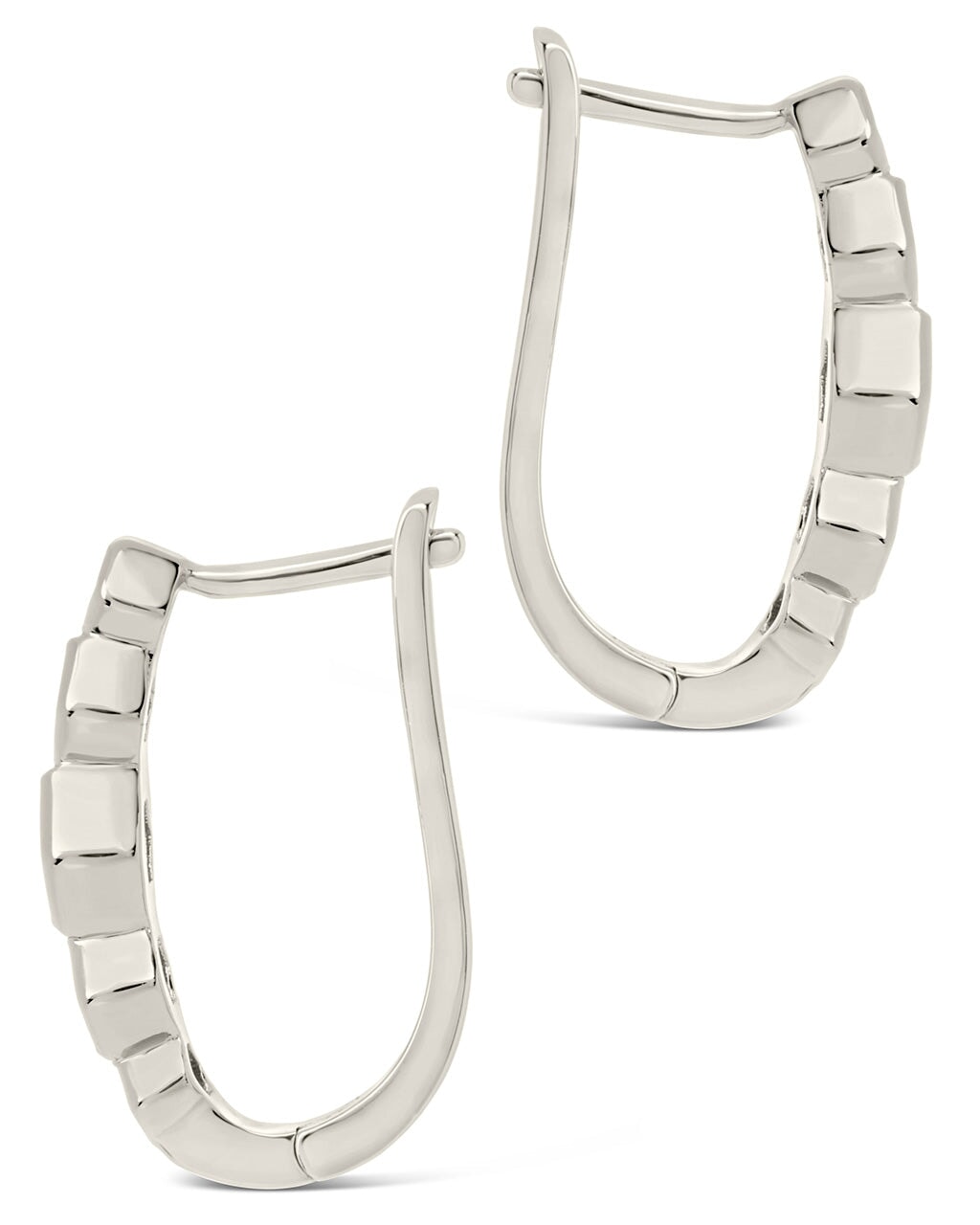 Gia Geometric CZ Latch Hoop Earrings