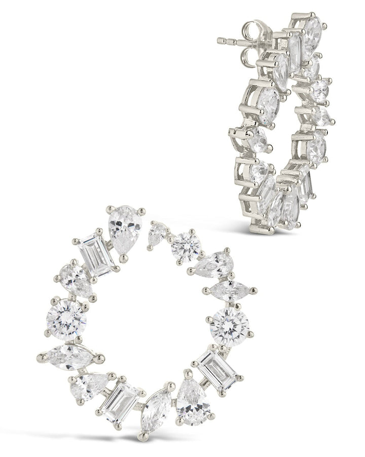 Shania CZ Circle Stud Earrings