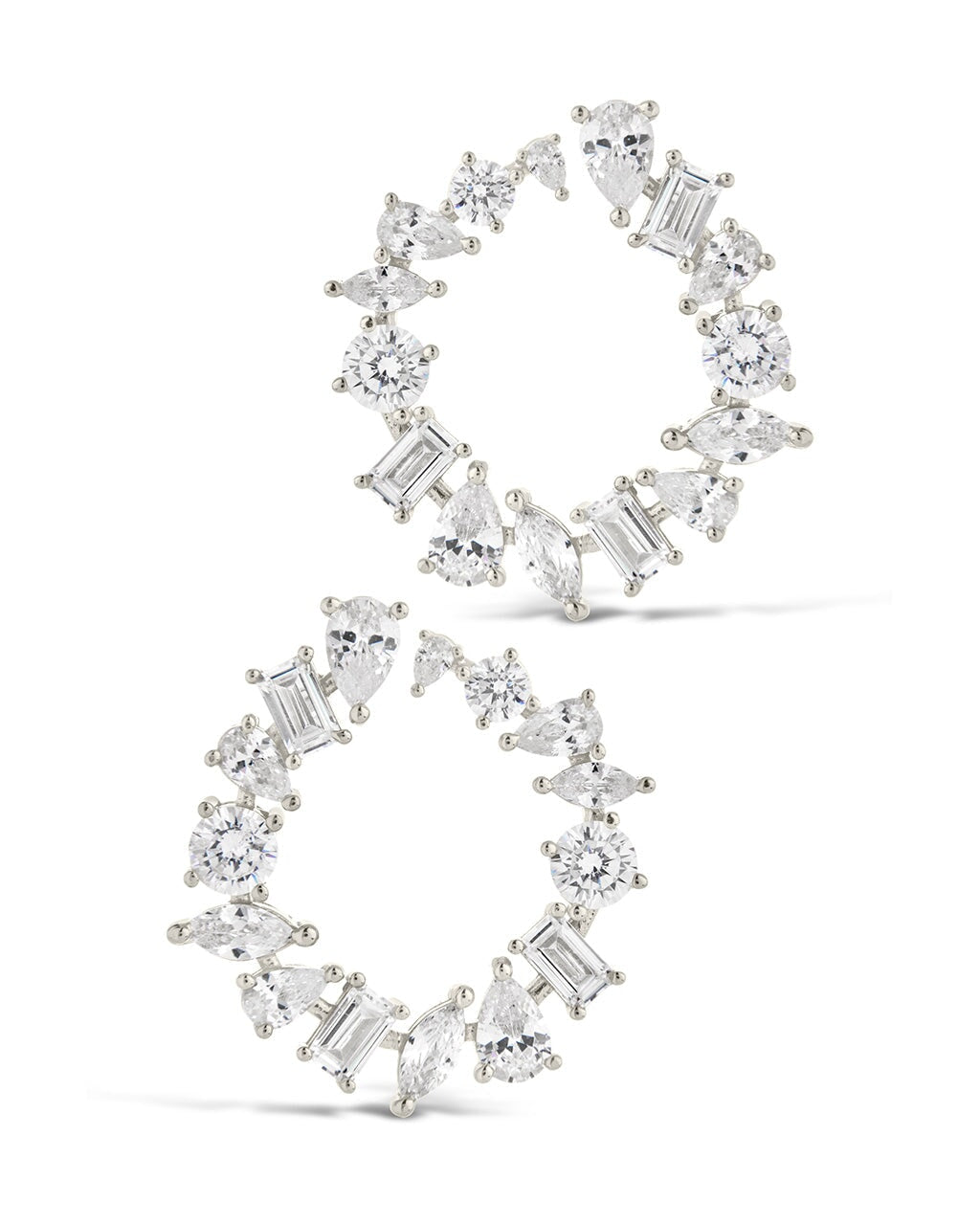 Shania CZ Circle Stud Earrings