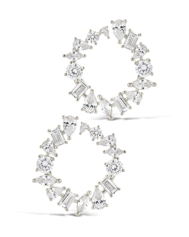Shania CZ Circle Stud Earrings