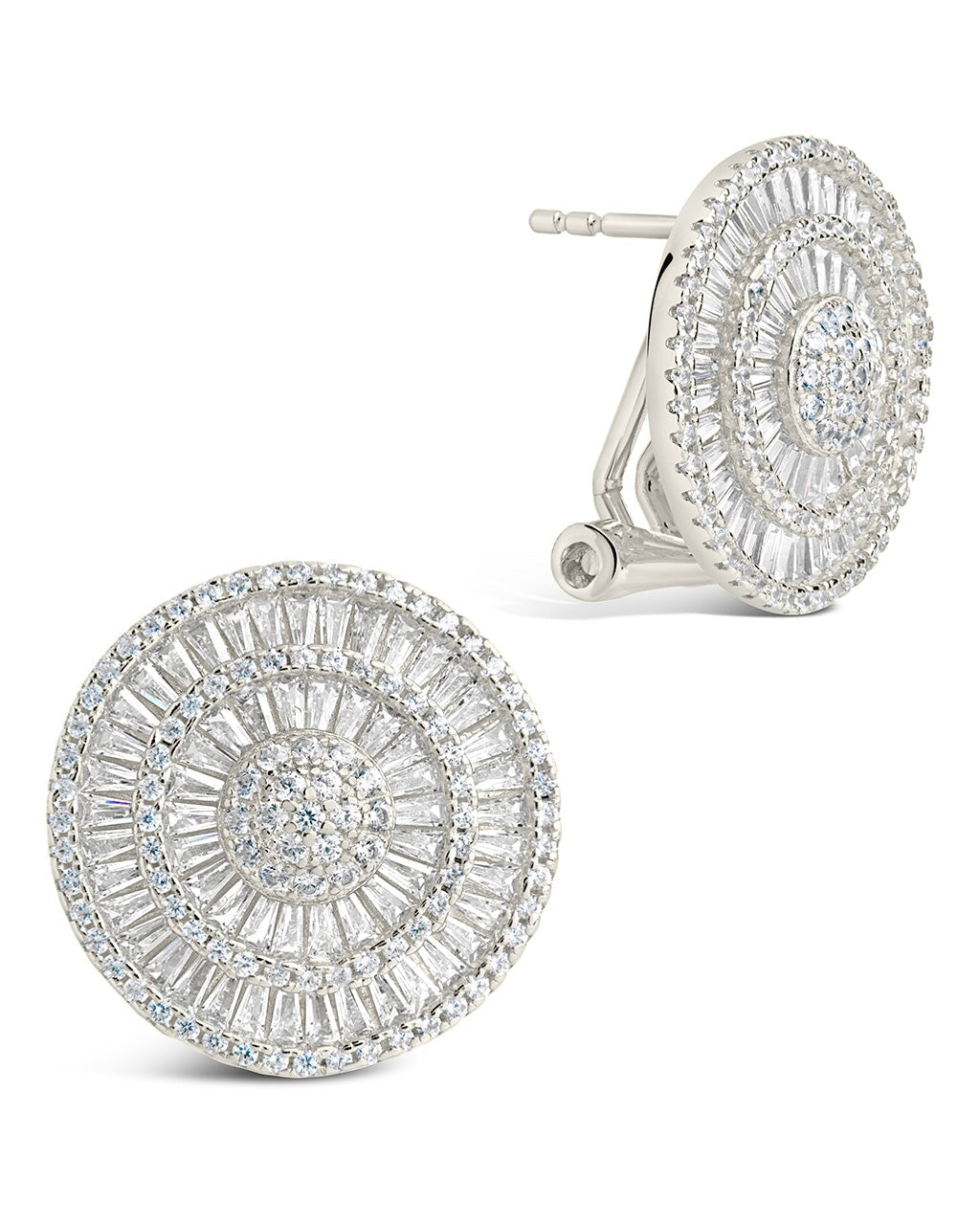 Sandy CZ Circle Stud Earrings