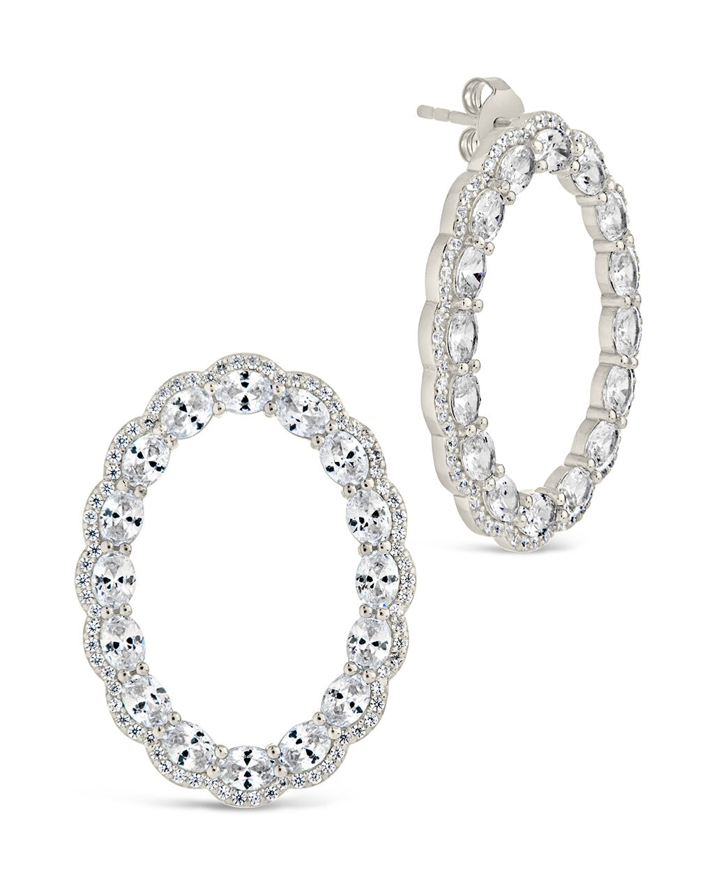 Rosario CZ Oval Stud Earrings