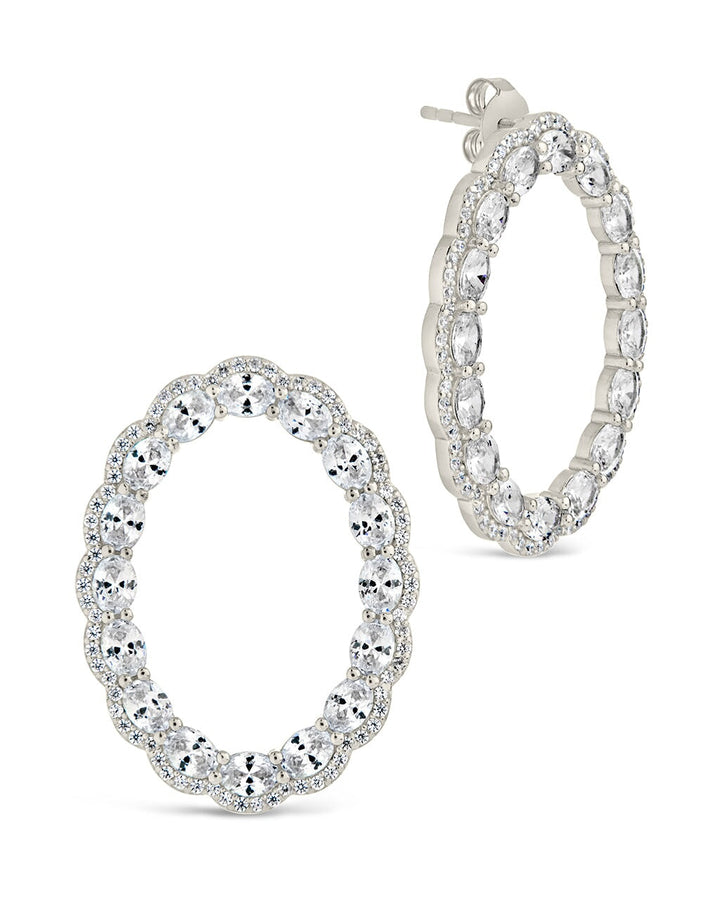 Rosario CZ Oval Stud Earrings