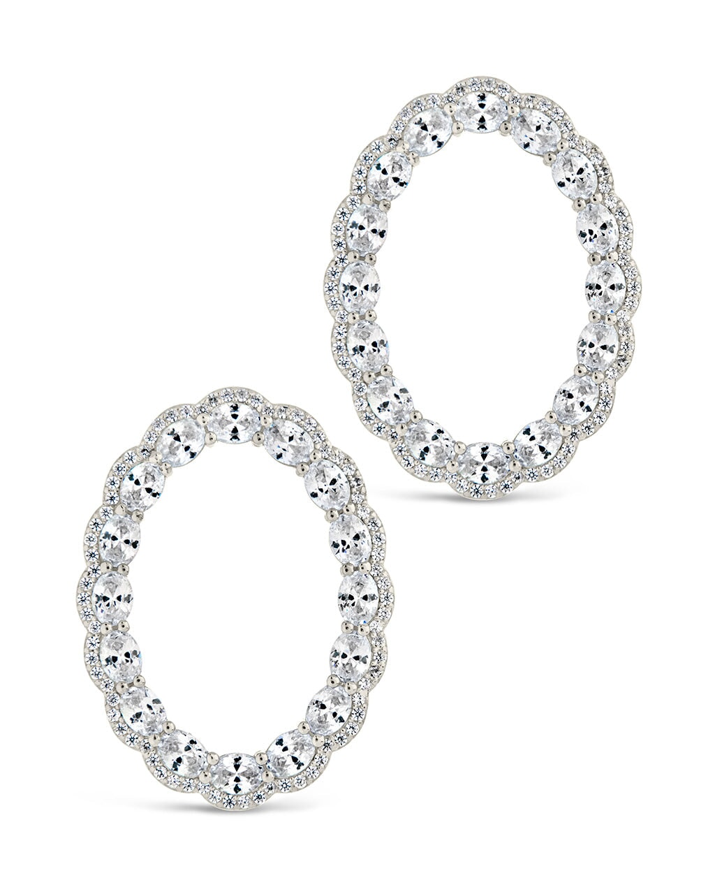 Rosario CZ Oval Stud Earrings