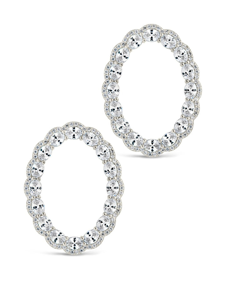 Rosario CZ Oval Stud Earrings