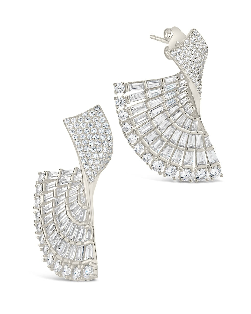 Hartford CZ Fan Drop Stud Earrings