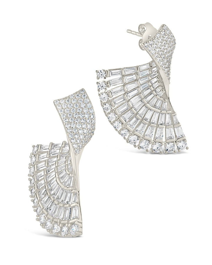 Hartford CZ Fan Drop Stud Earrings