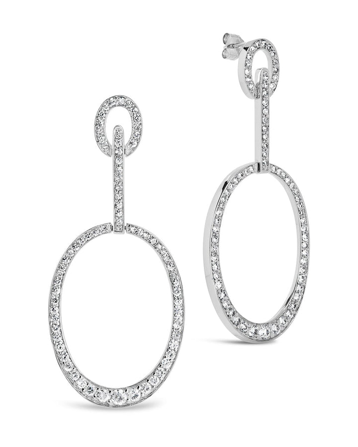 Tory CZ Oval Drop Earrings