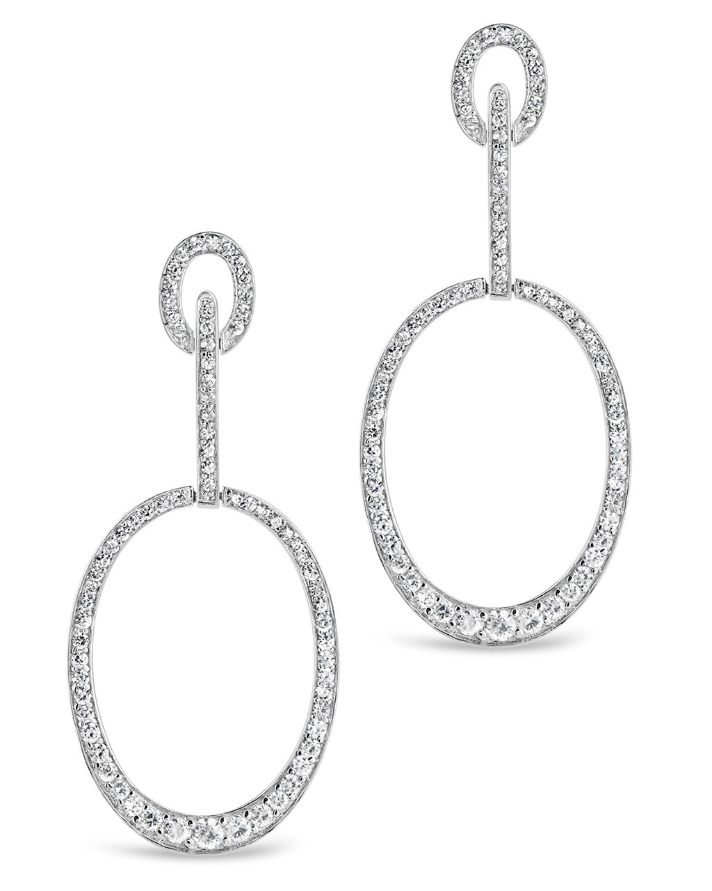 Tory CZ Oval Drop Earrings