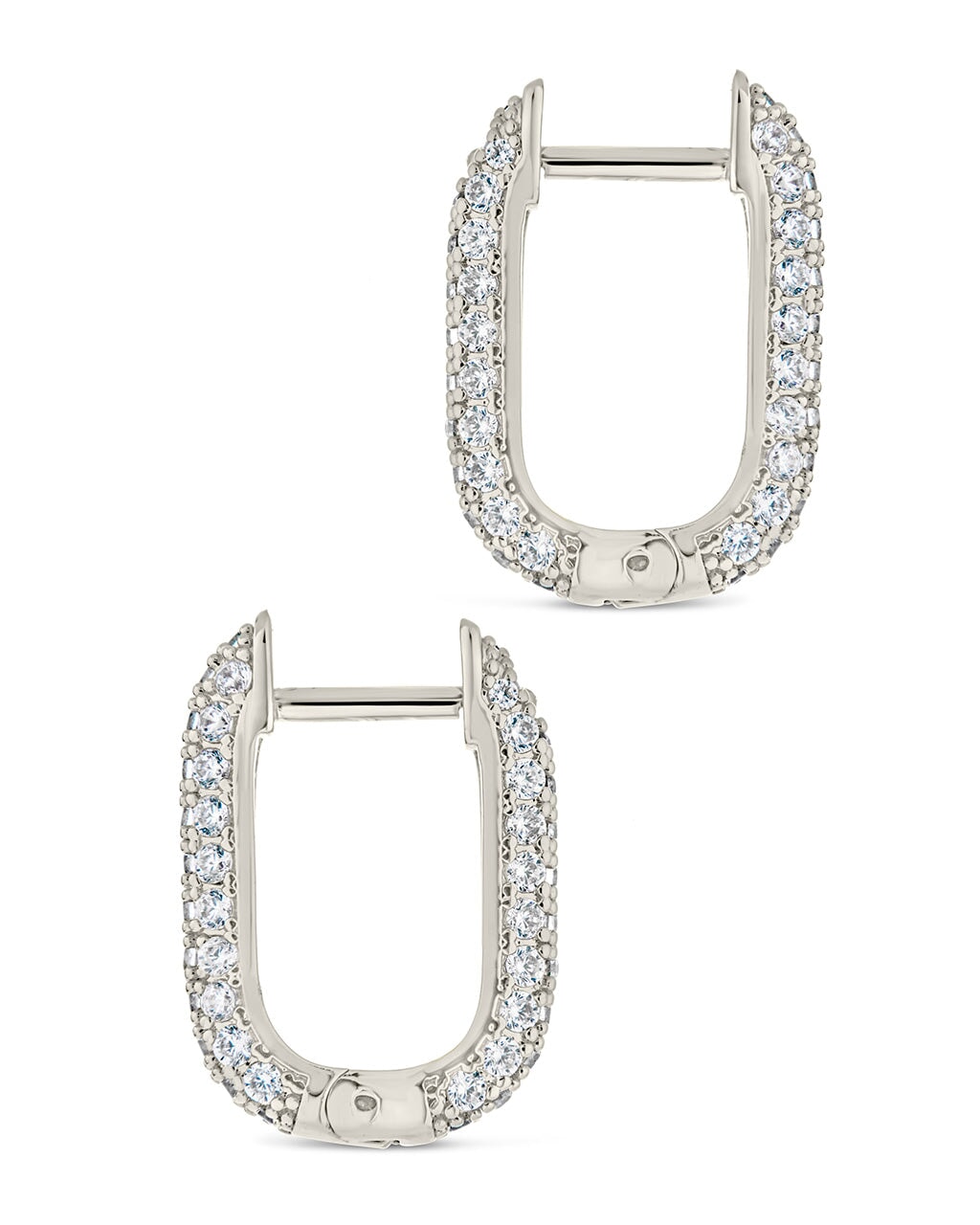 Mara CZ Rectangle Hoop Earrings