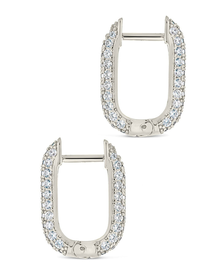 Mara CZ Rectangle Hoop Earrings