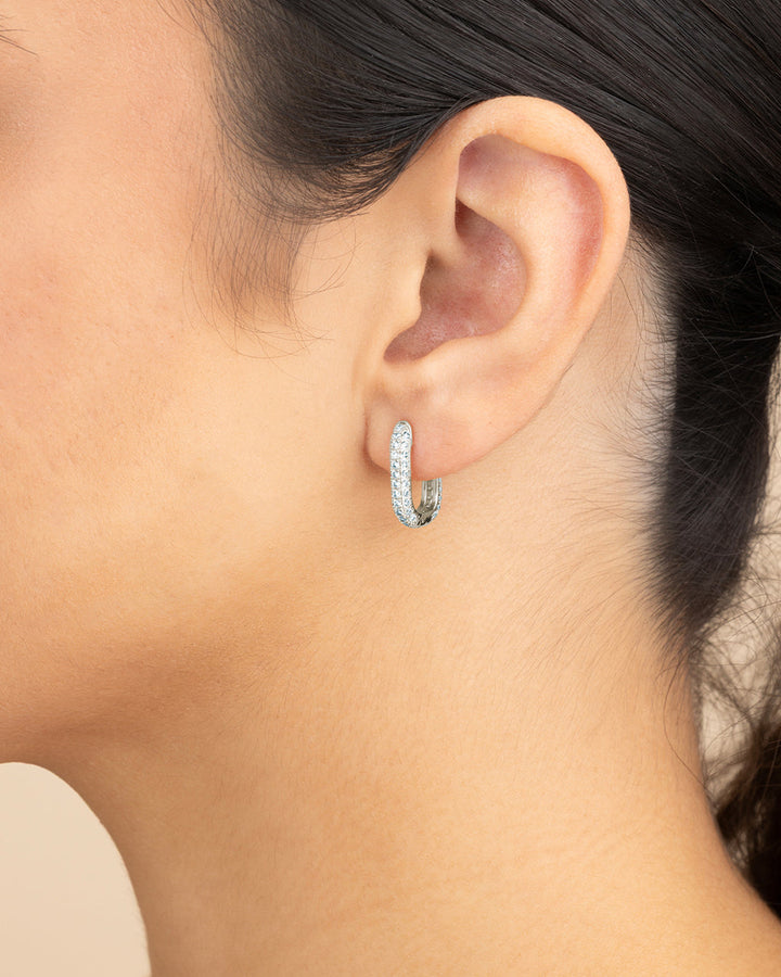 Mara CZ Rectangle Hoop Earrings