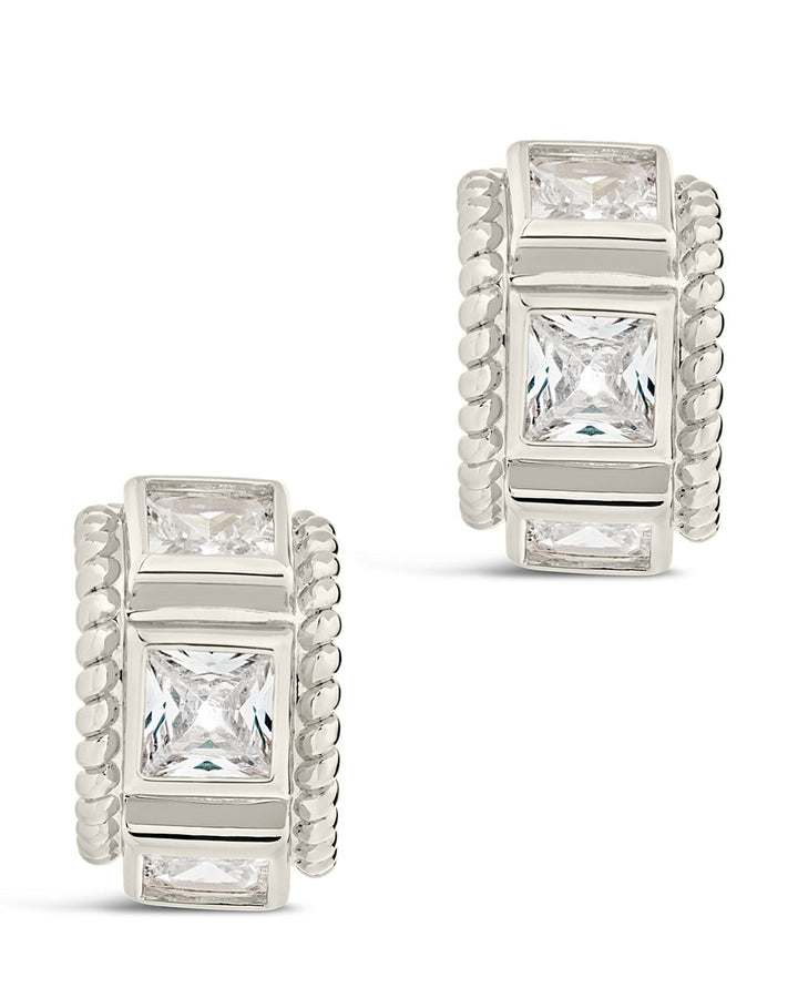 Cassia CZ Huggie Hoop Earrings