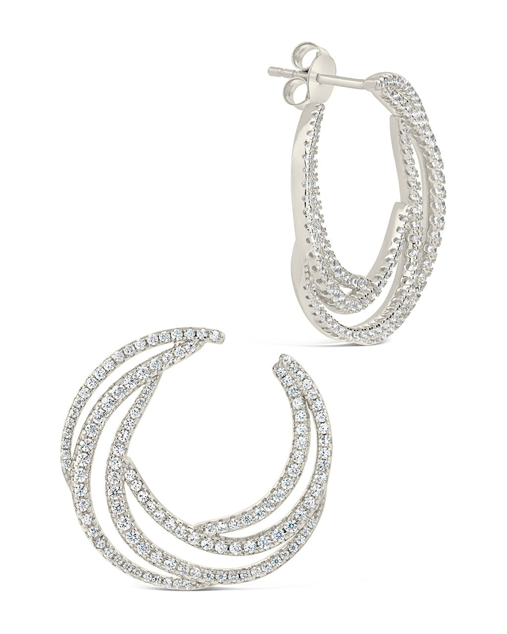 Emma CZ Swirl Statement Stud Earrings