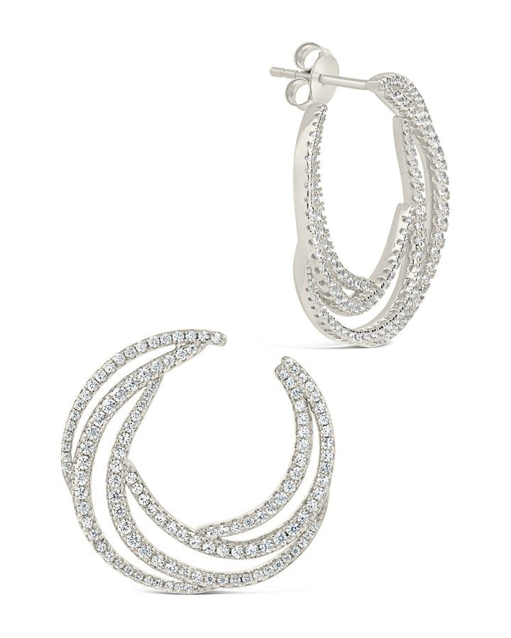 Emma CZ Swirl Statement Stud Earrings