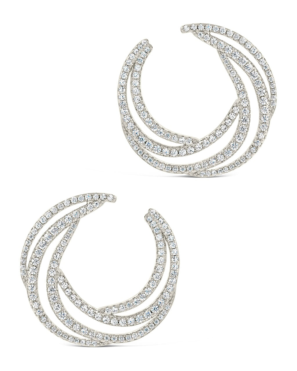 Emma CZ Swirl Statement Stud Earrings