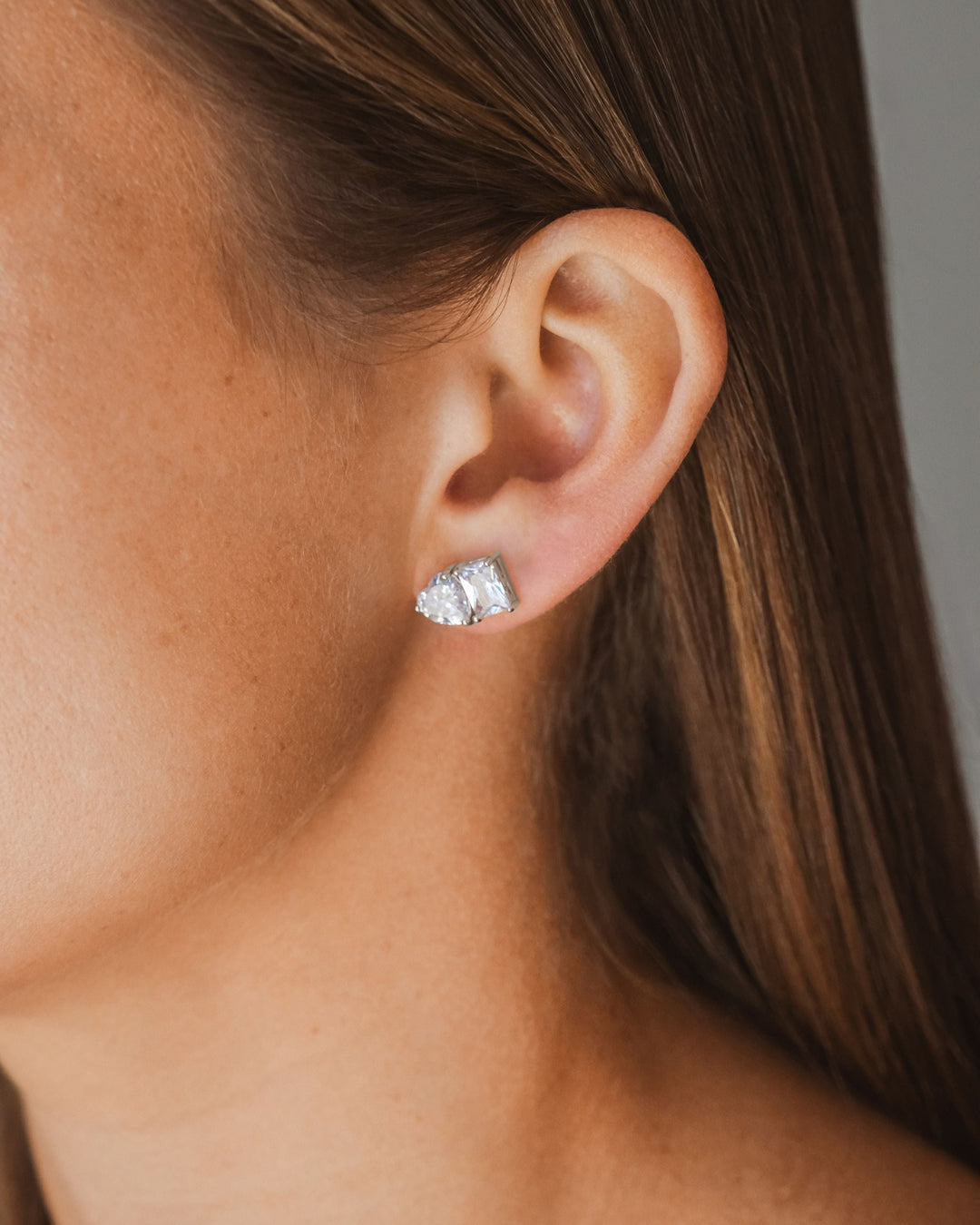 Tiffany CZ Toi et Moi Stud Earrings