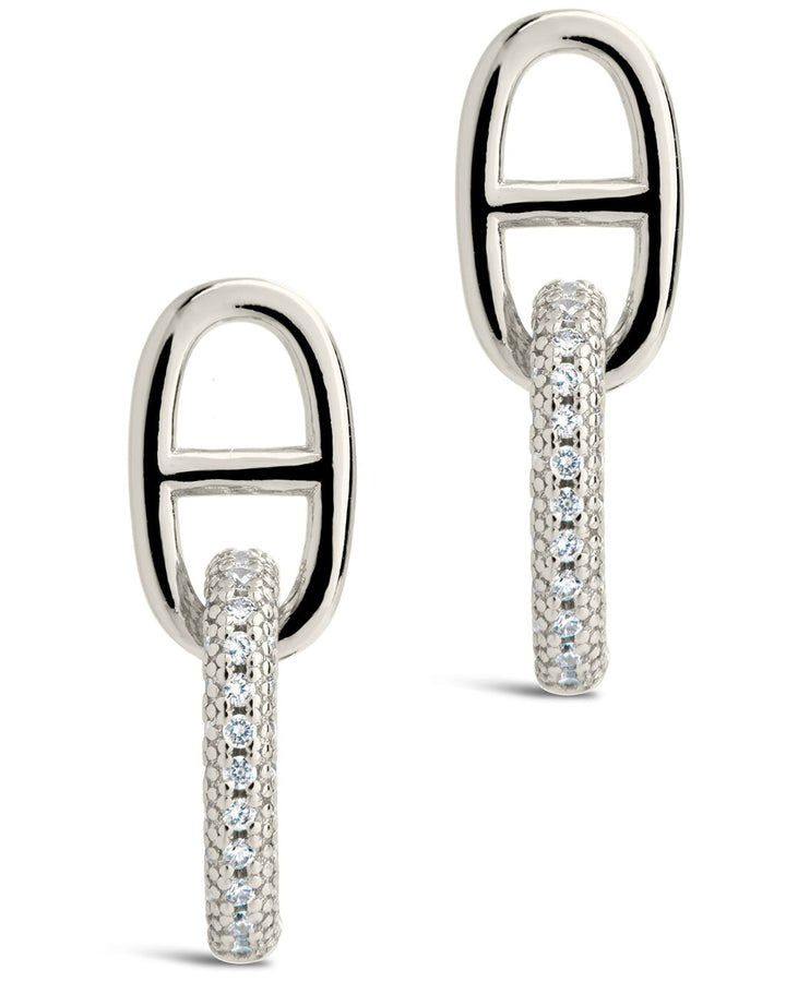 Reina CZ Chain Link Drop Stud Earrings