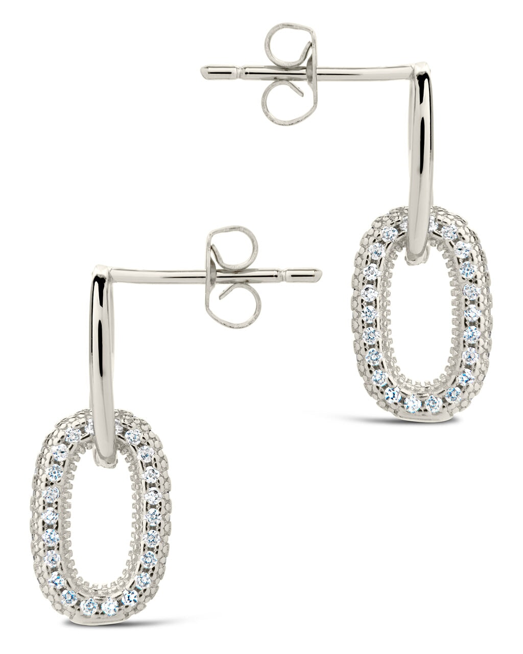 Reina CZ Chain Link Drop Stud Earrings