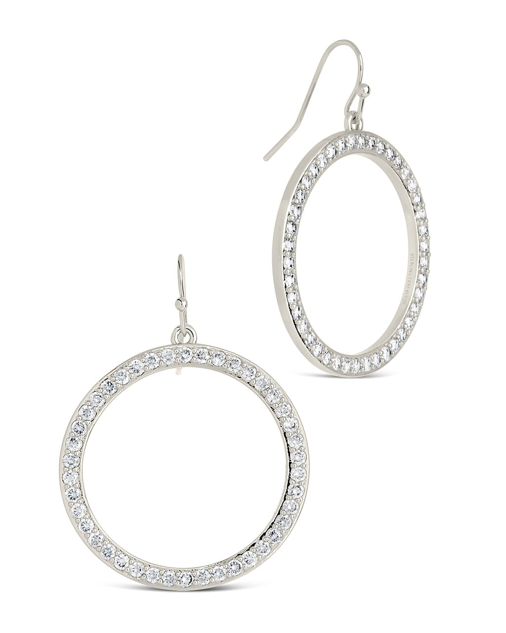 Della CZ Circle Dangle Earrings