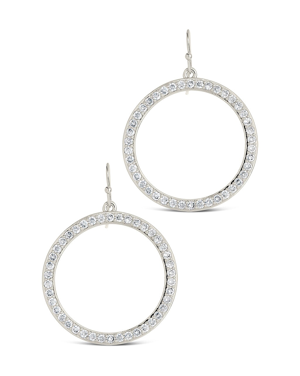 Della CZ Circle Dangle Earrings