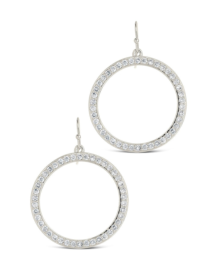 Della CZ Circle Dangle Earrings