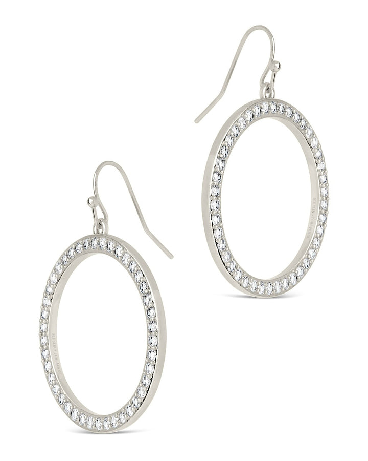Della CZ Circle Dangle Earrings