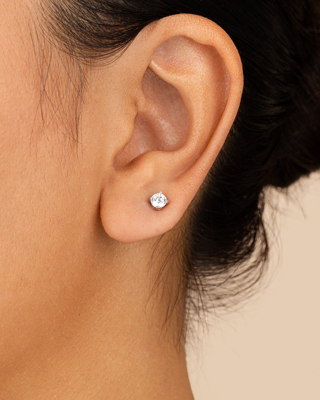 Sterling Silver CZ Stud Earring Set