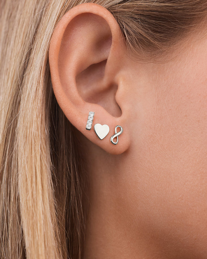 Sterling Silver Heart & Infinity Earring Set of 3