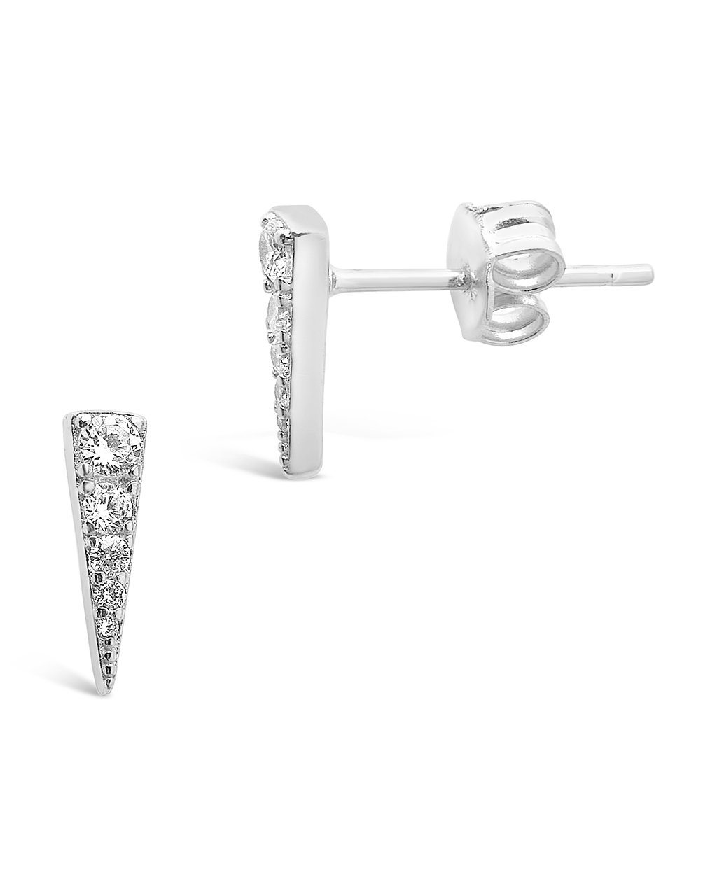 Sterling Silver CZ Pyramid Studs