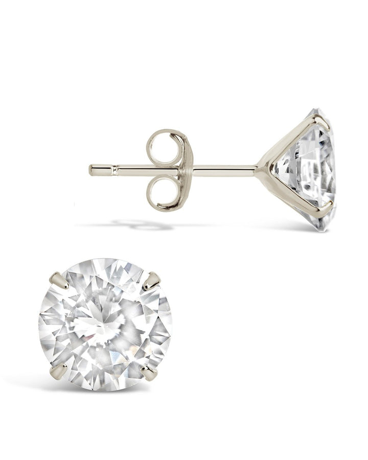 Sterling Silver 8mm CZ Stud Earrings