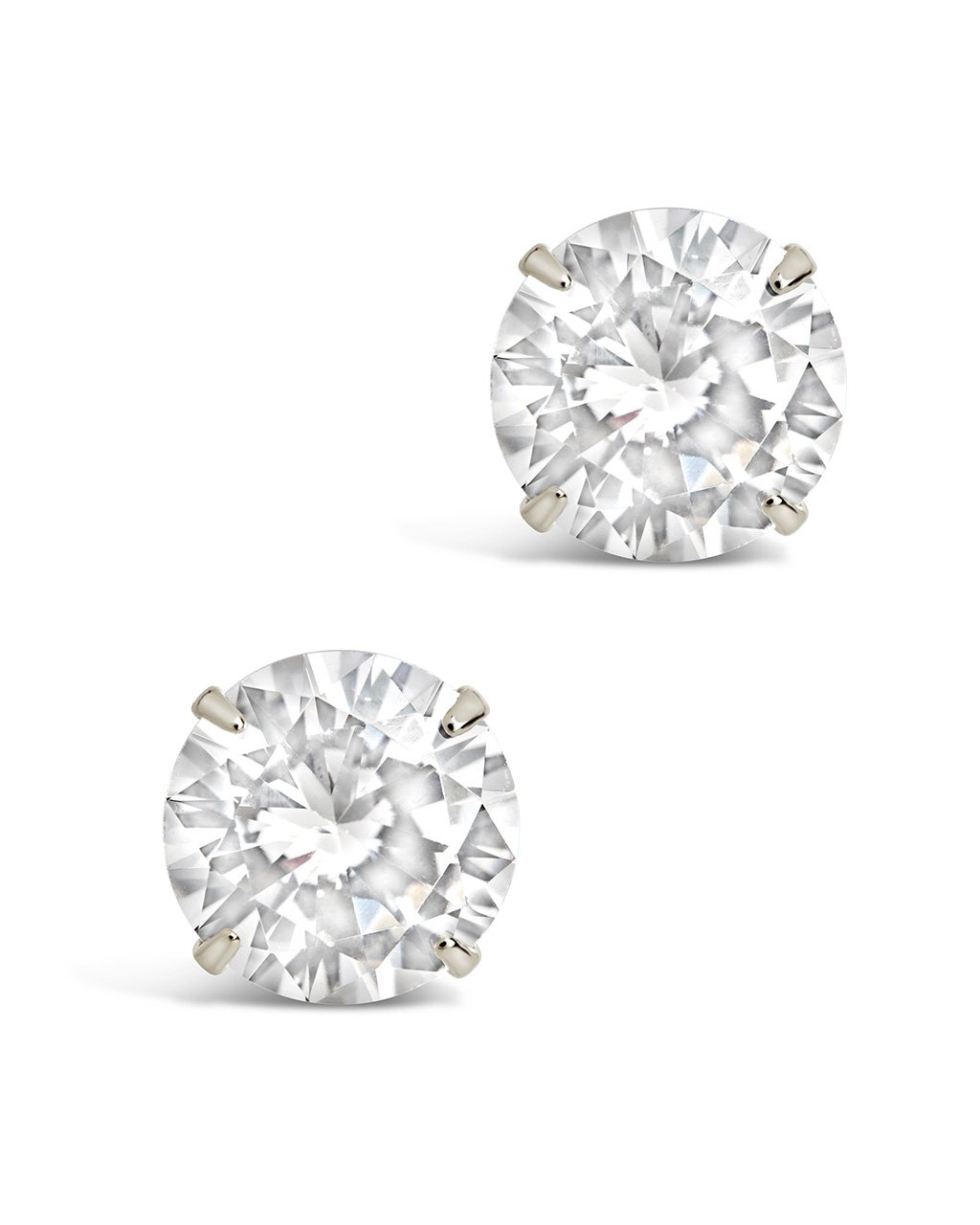 Sterling Silver 8mm CZ Stud Earrings