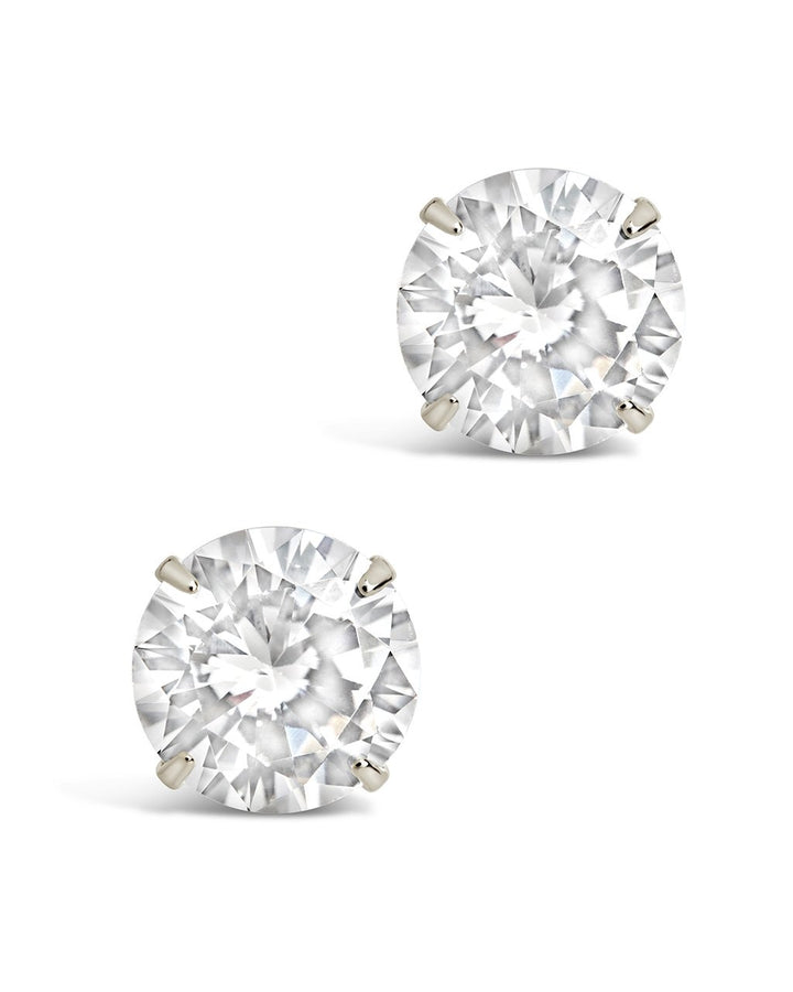 Sterling Silver 8mm CZ Stud Earrings