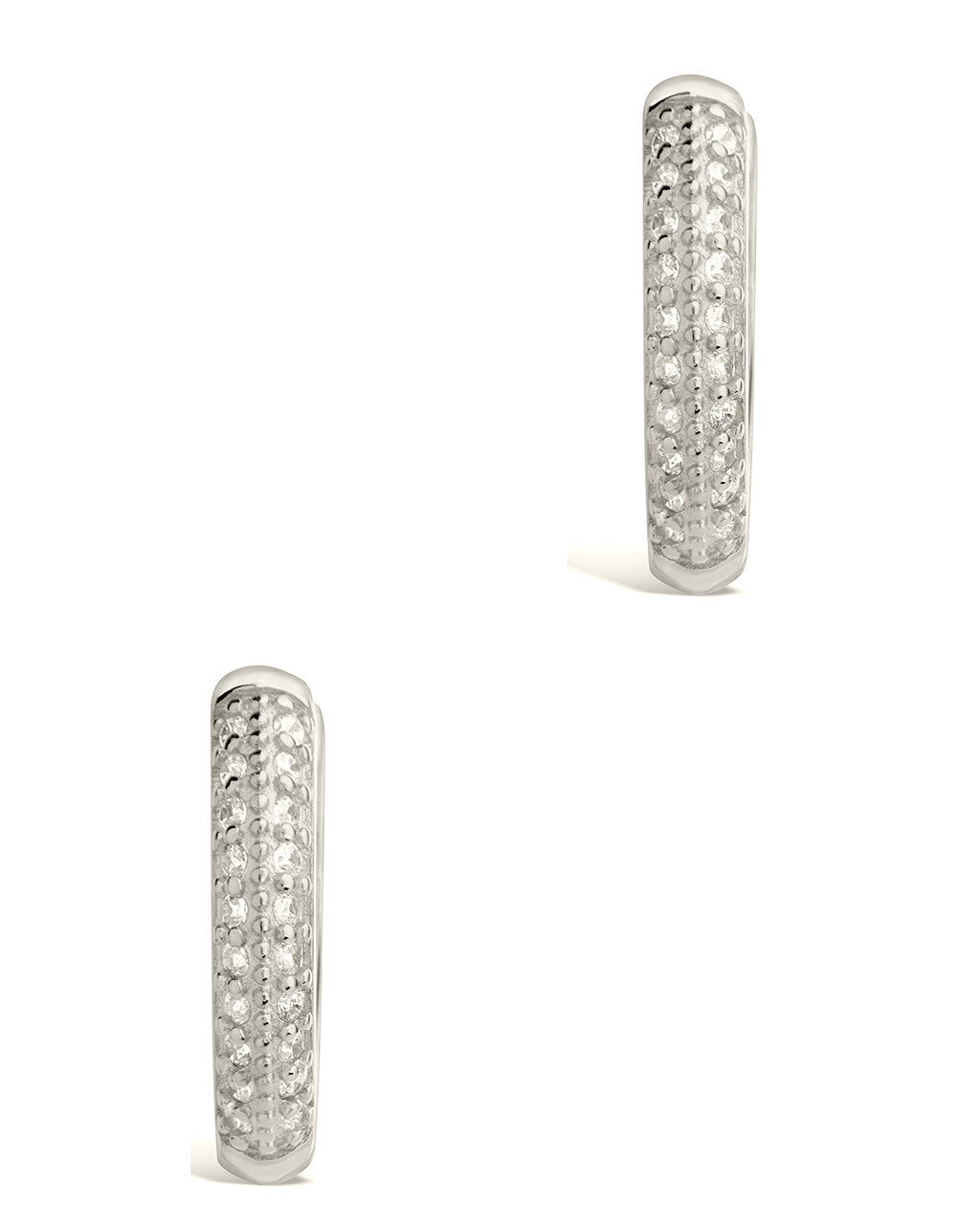 Sterling Silver Pave CZ Infinity Hoop Earrings