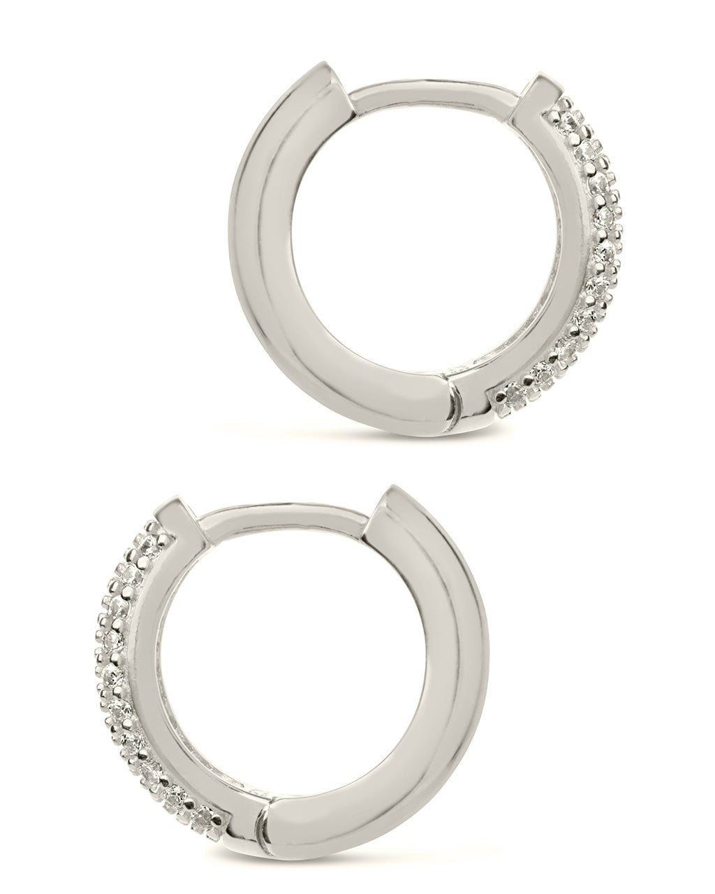 Sterling Silver Pave CZ Infinity Hoop Earrings