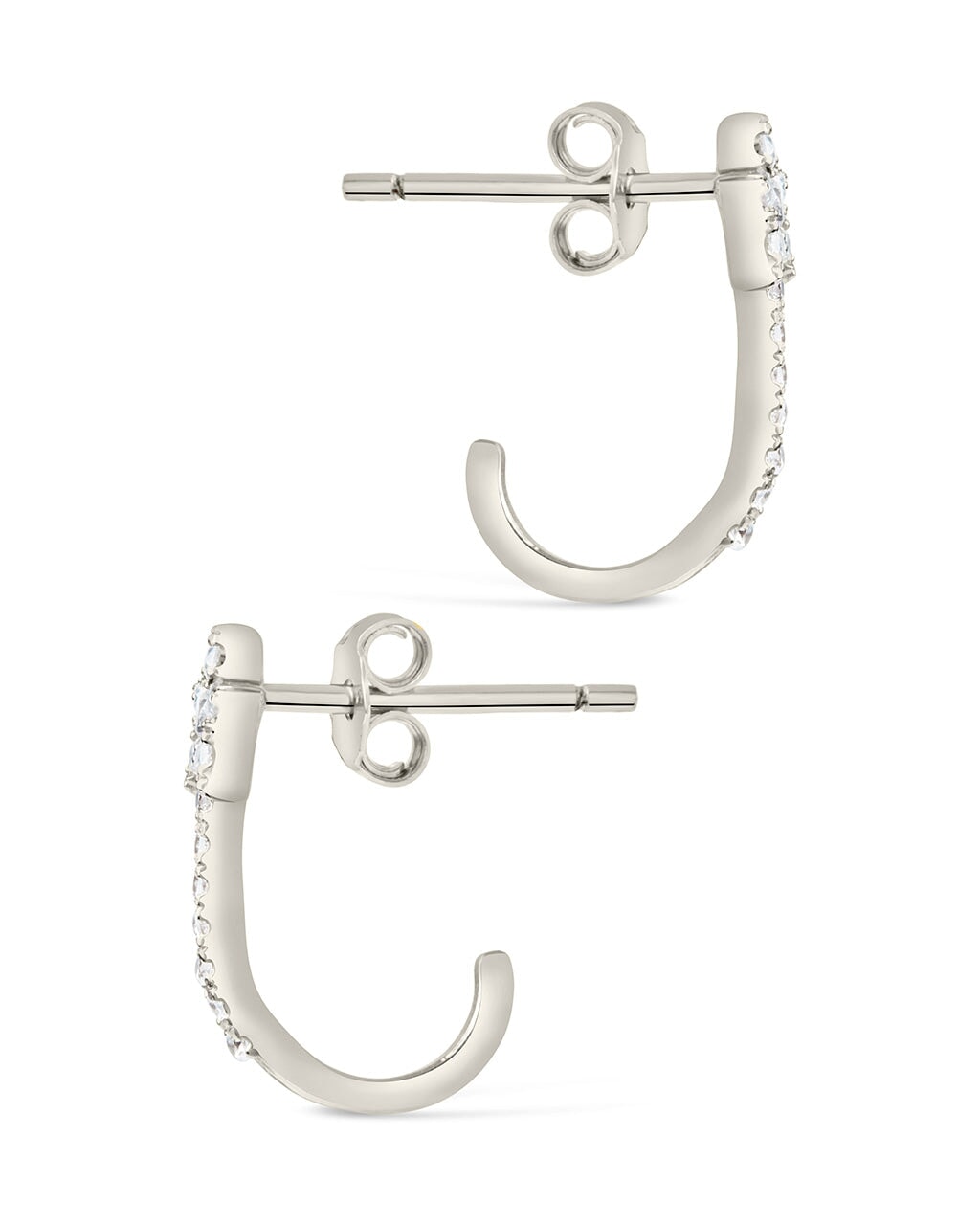 Sterling Silver CZ Star Jacket Earrings