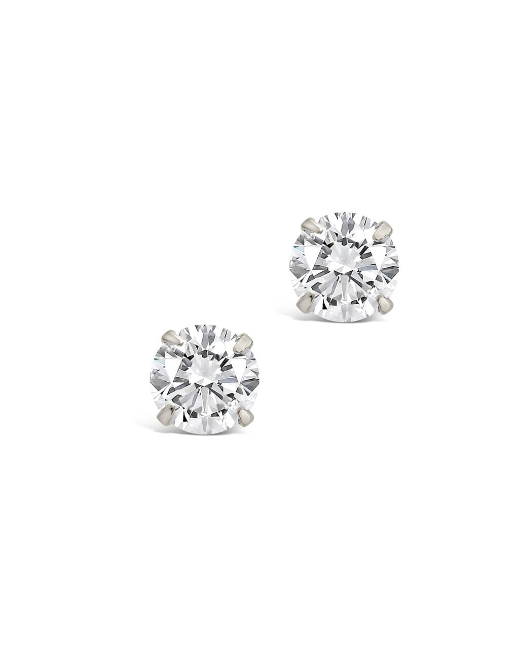 Men's Sterling Silver 4mm Everyday CZ Stud Earrings