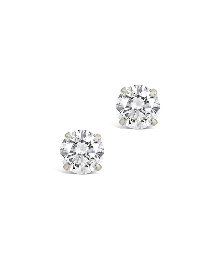 Men's Sterling Silver 4mm Everyday CZ Stud Earrings