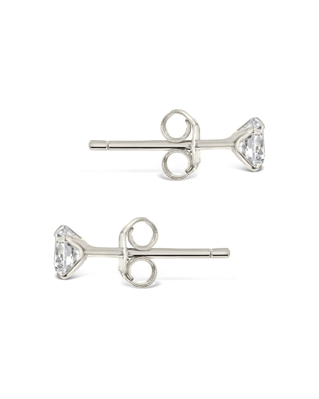 Men's Sterling Silver 4mm Everyday CZ Stud Earrings