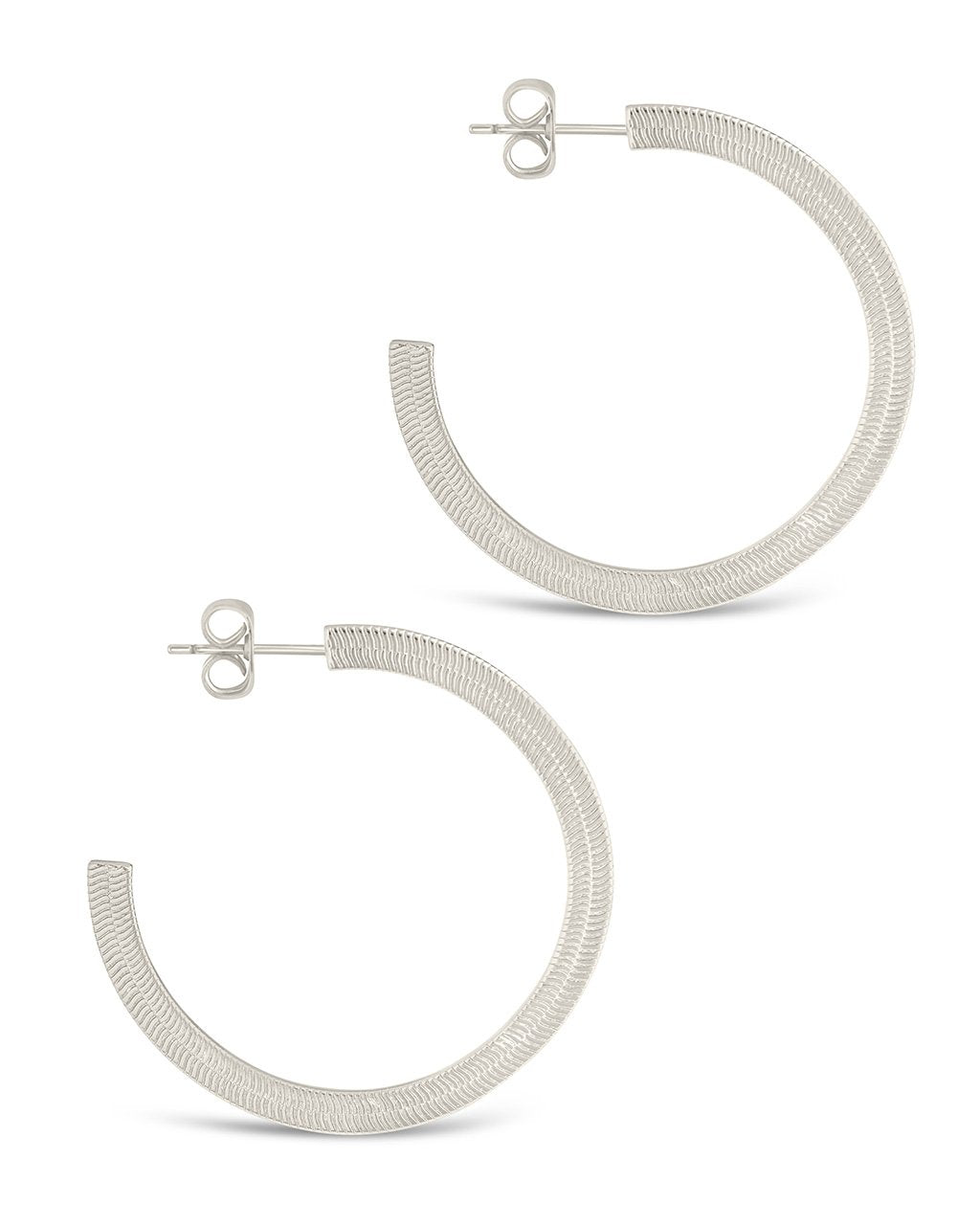 Herringbone Chain Hoop Earrings