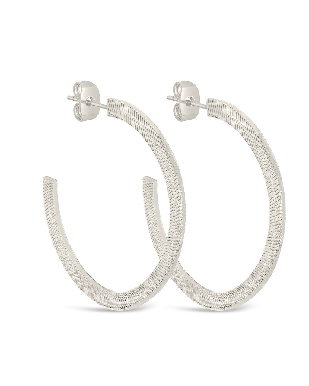 Herringbone Chain Hoop Earrings