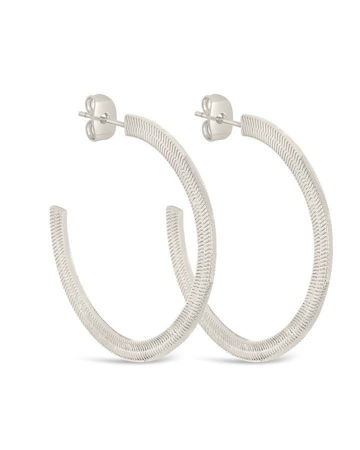 Herringbone Chain Hoop Earrings