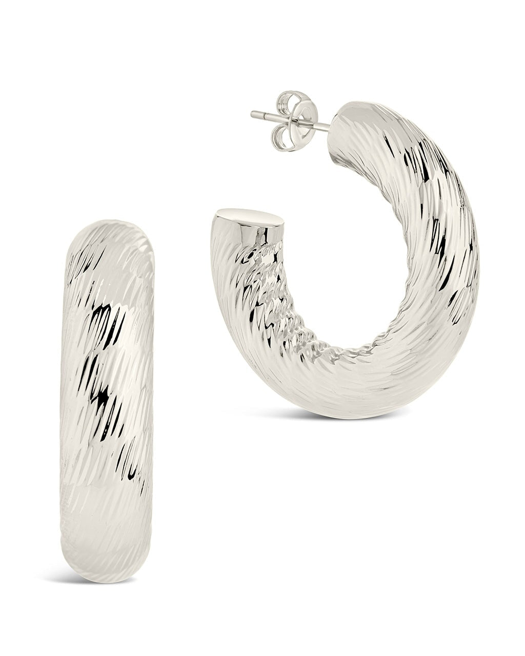 Pepper Textured Tube Hoop Earrings