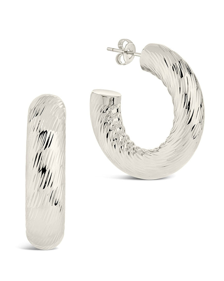Pepper Textured Tube Hoop Earrings