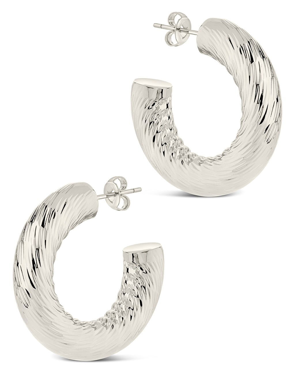 Pepper Textured Tube Hoop Earrings