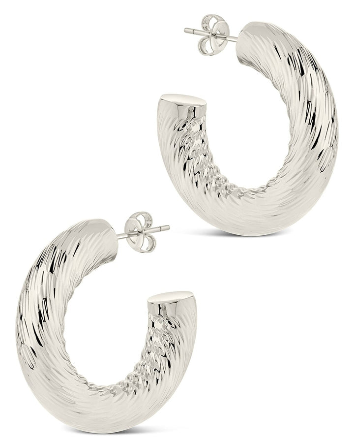 Pepper Textured Tube Hoop Earrings