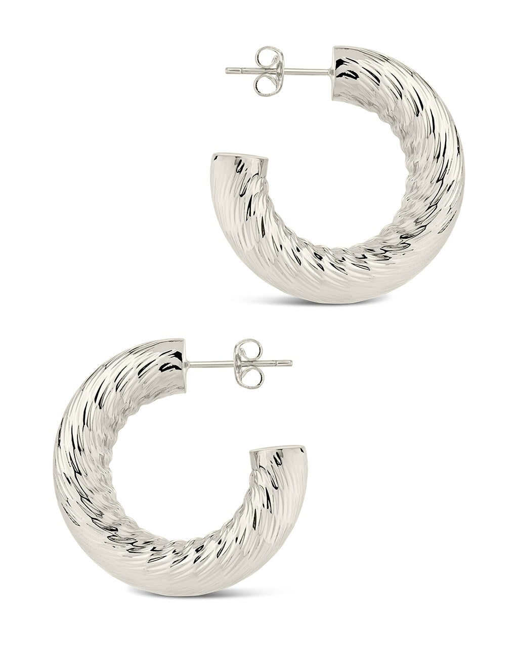 Pepper Textured Tube Hoop Earrings