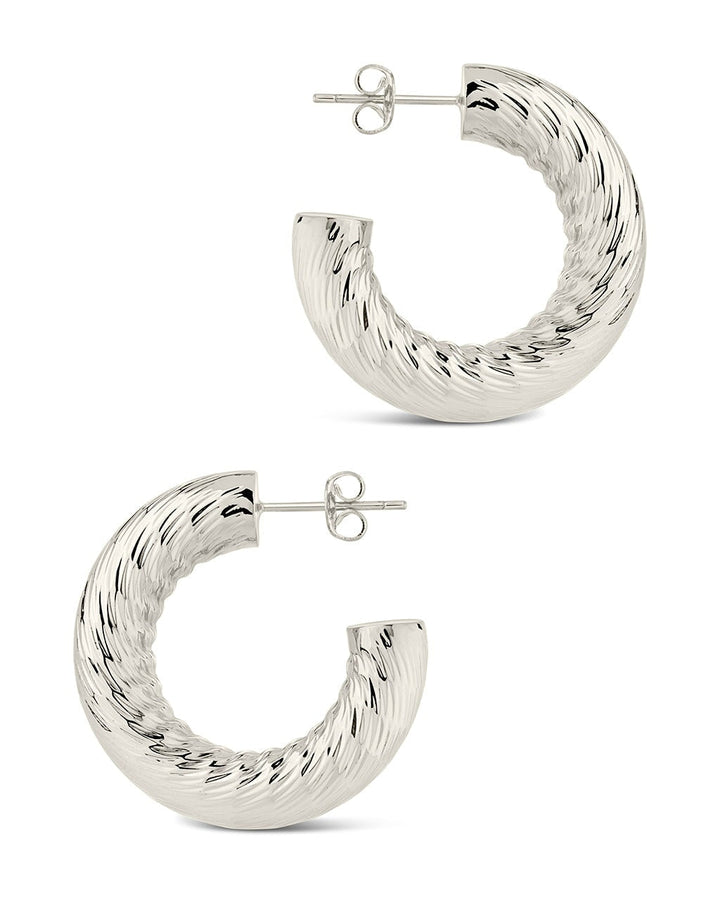 Pepper Textured Tube Hoop Earrings