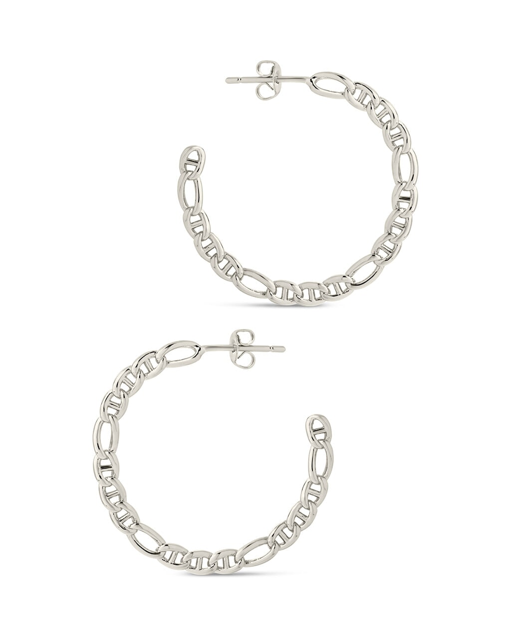 Rylan Flat Chain Hoop Earrings
