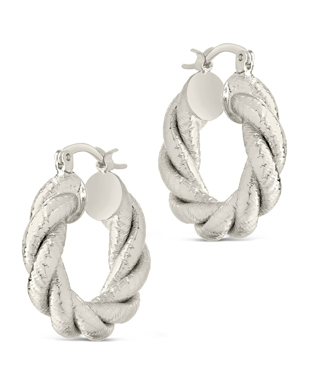 Esme Textured Braided Hoop Earrings